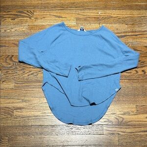 Blue Thermal Long Sleeve Top